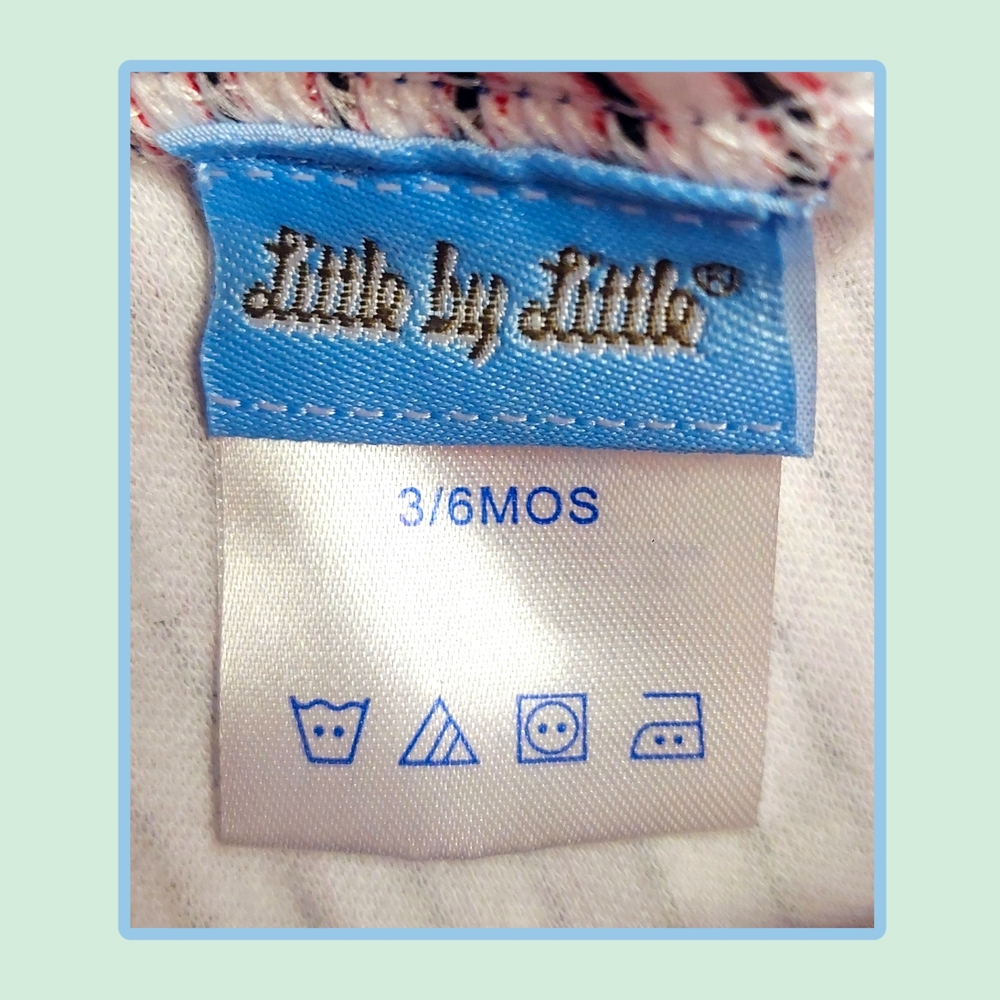 Little By Little | Baseball Striped Baby Romper w. Cap | 3/6 Months | NEW |NWT| - Picture 3 of 3